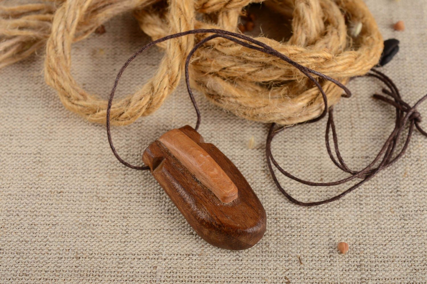 Unusual handmade wooden pendant wood craft ideas fashion neck accessories photo 1