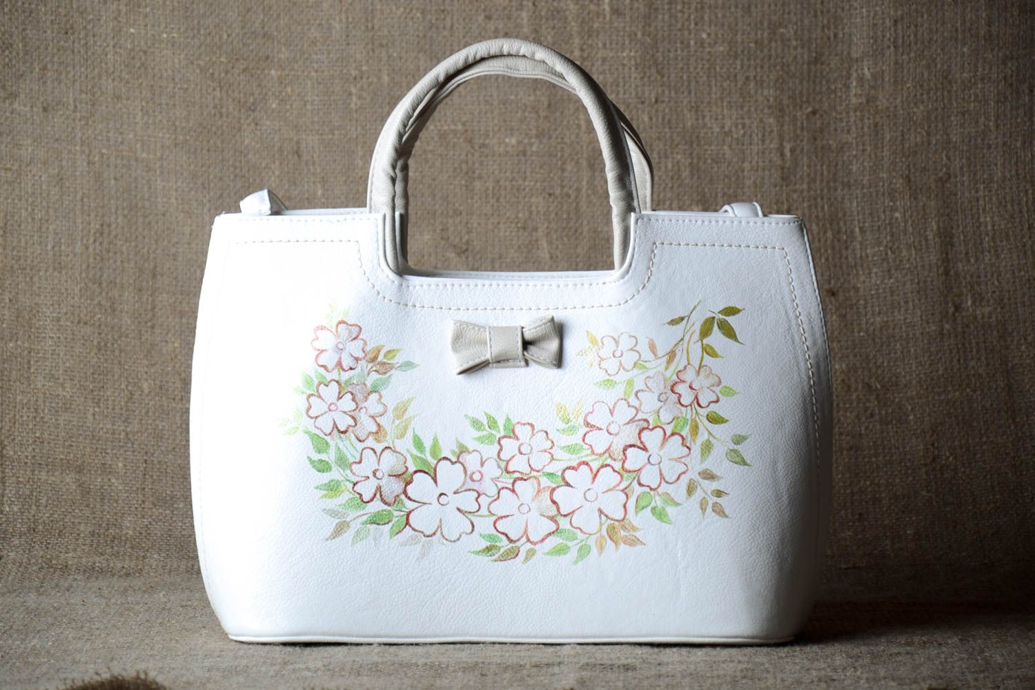 White bag leatherette handbag summer purse designer stylish purse gift for girl photo 1