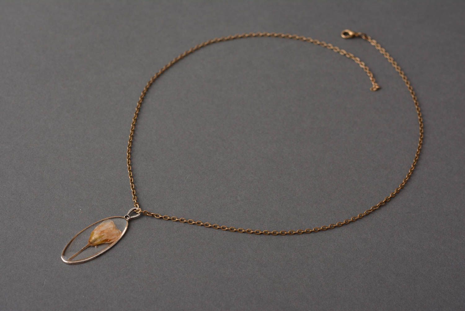 Handmade charm necklace epoxy resin flower jewelry fashion accessories  photo 3