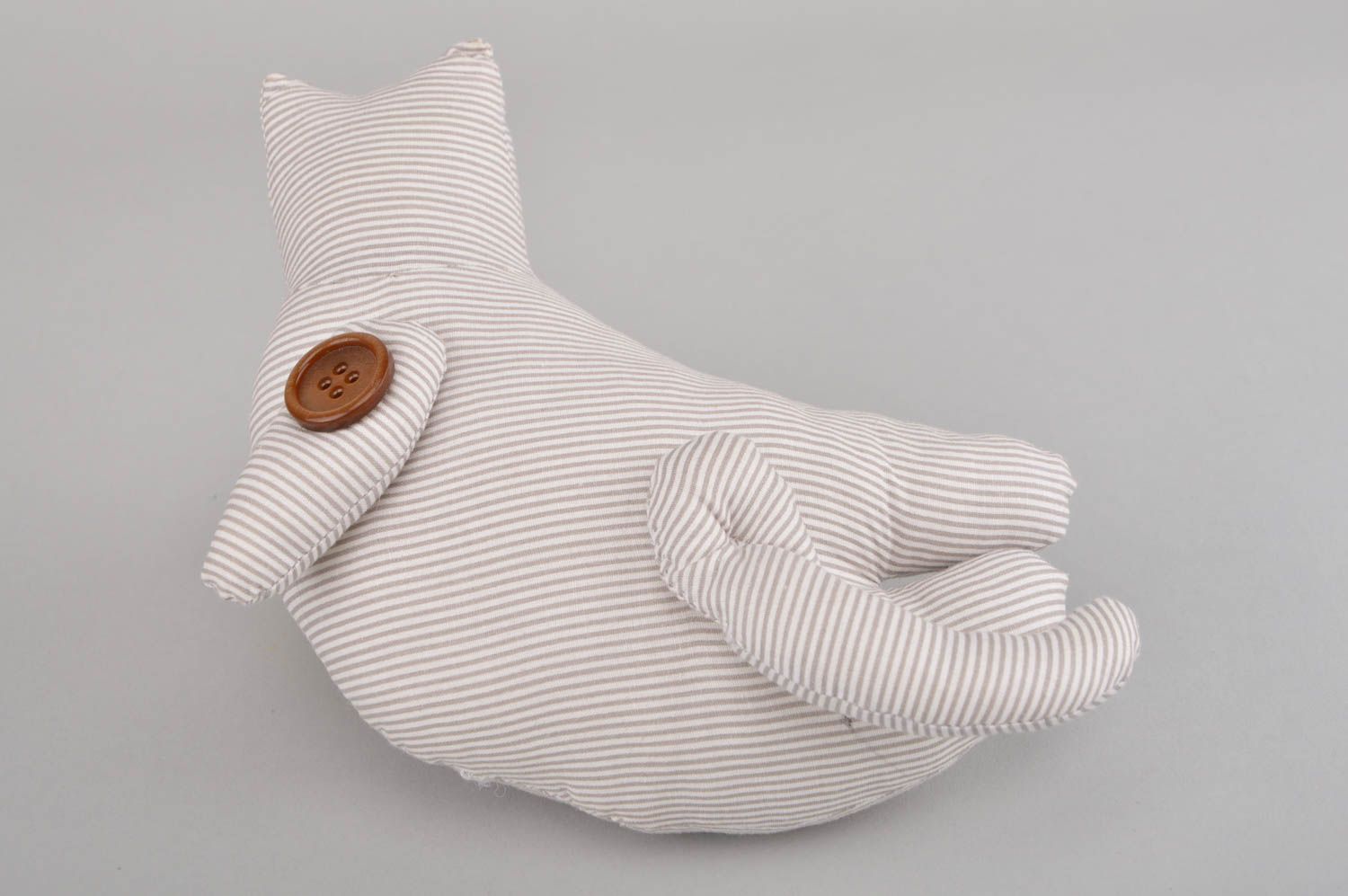 Мягкая игрушка котик ручной работы авторская из ткани детская красивая фото 5
