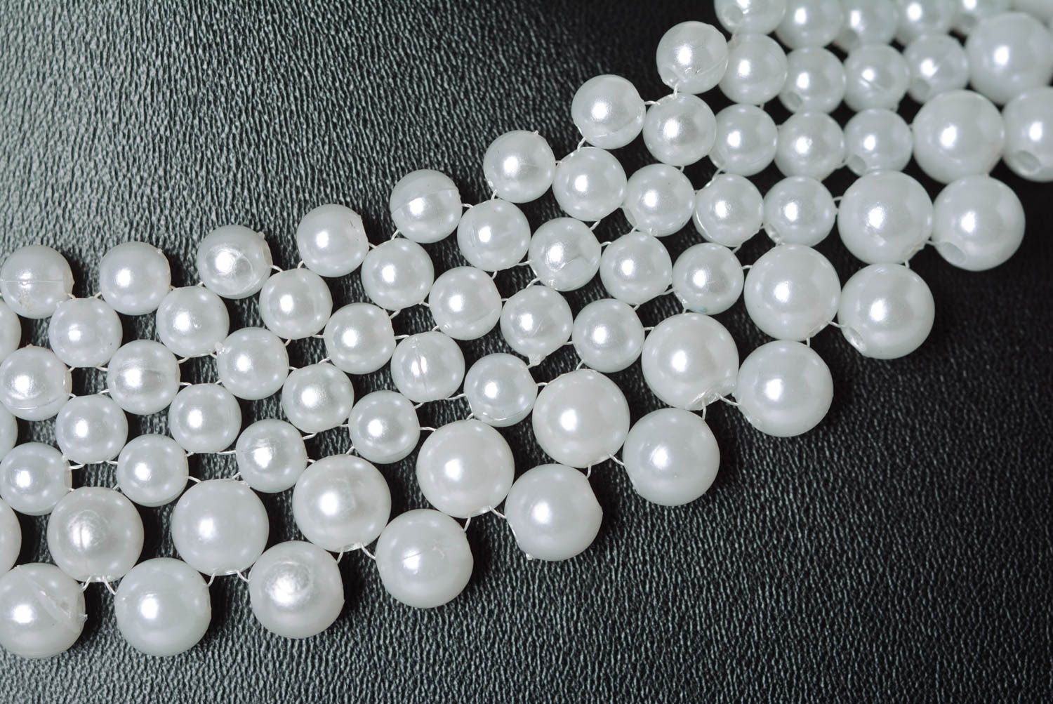 Collier blanc Bijou fait main perles d'imitation Accessoire femme stylé original photo 5