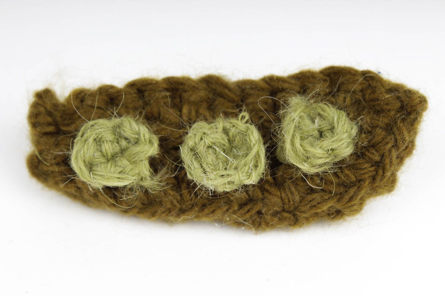 Broche fantaisie Bijou fait main tricot en fils de laine au crochet Cadeau femme photo 4
