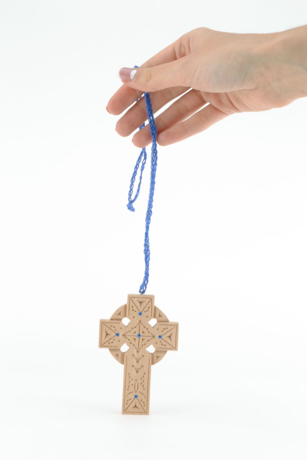 Croix pectorale en bois faite main photo 5