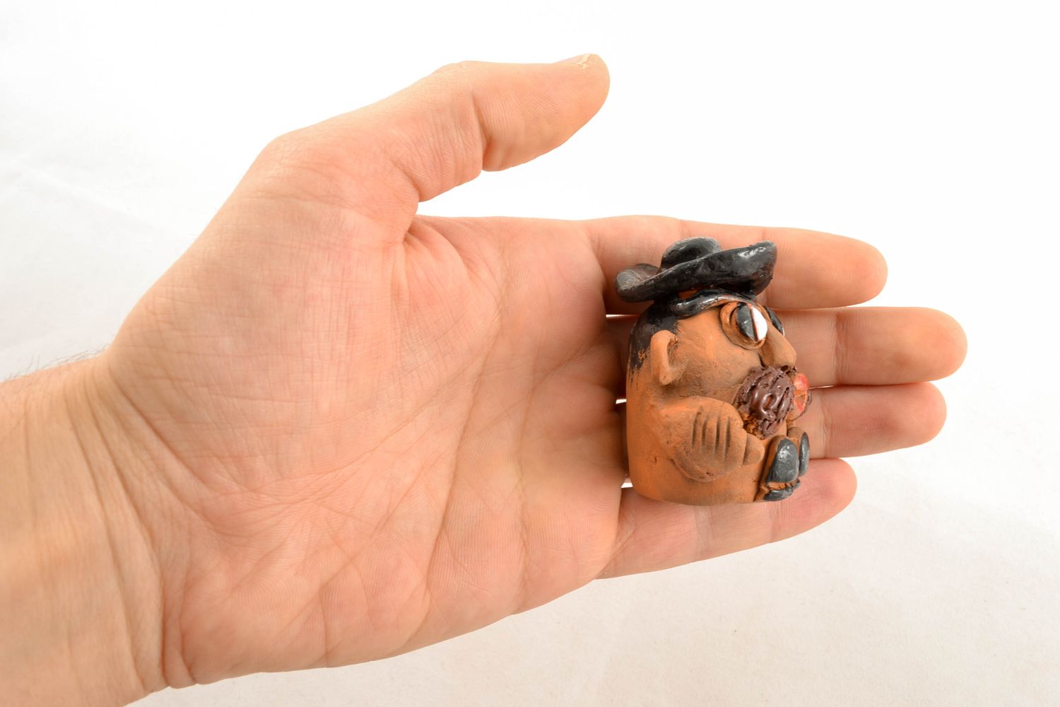 Смешная фигурка из глины сувенир из керамики Ковбой фото 1