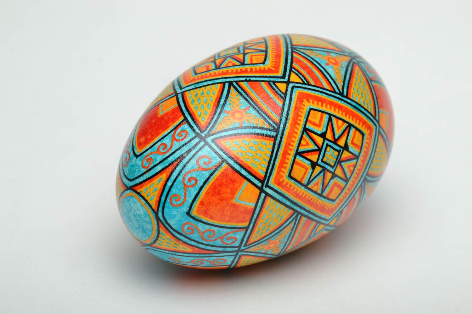 Декоративное яйцо хэнд мейд с яркой росписью  фото 4