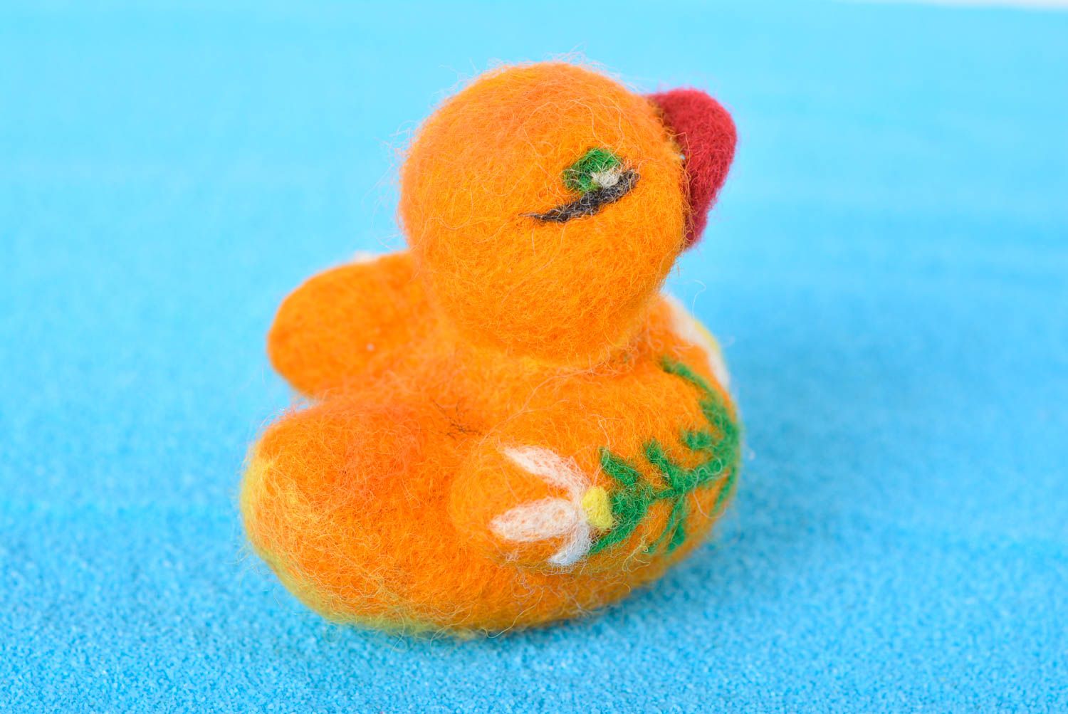 Weiche gefilzte Figur handmade originelles Geschenk Kinder Spielzeug Ente foto 5