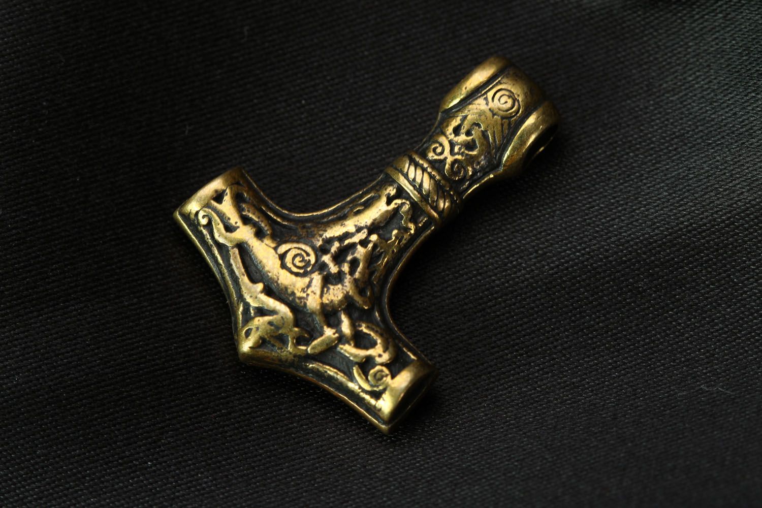 Bronze pendant Thor's Hammer photo 1