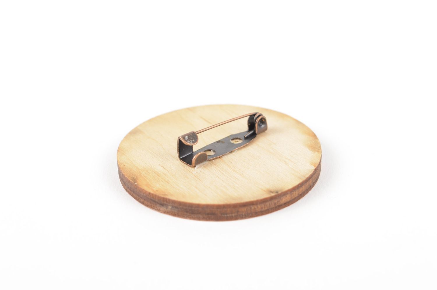 Handmade designer wooden brooch stylish round brooch elegant jewelry gift photo 5