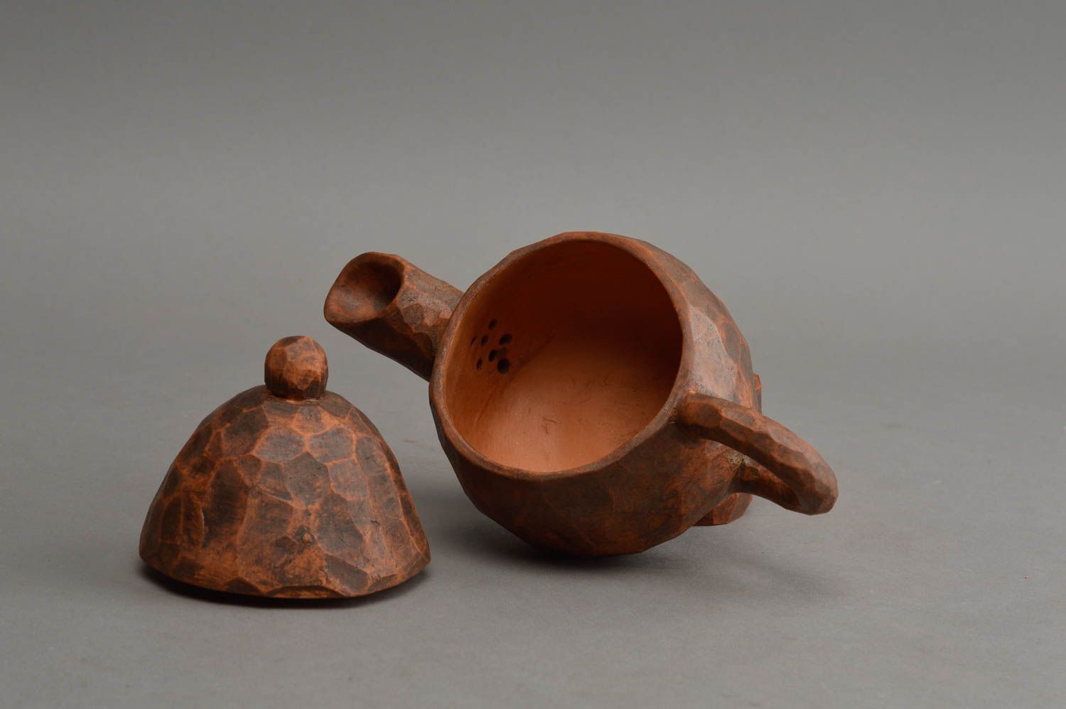 Unusual handmade ceramic teapot designer clay teapot table setting ideas photo 4