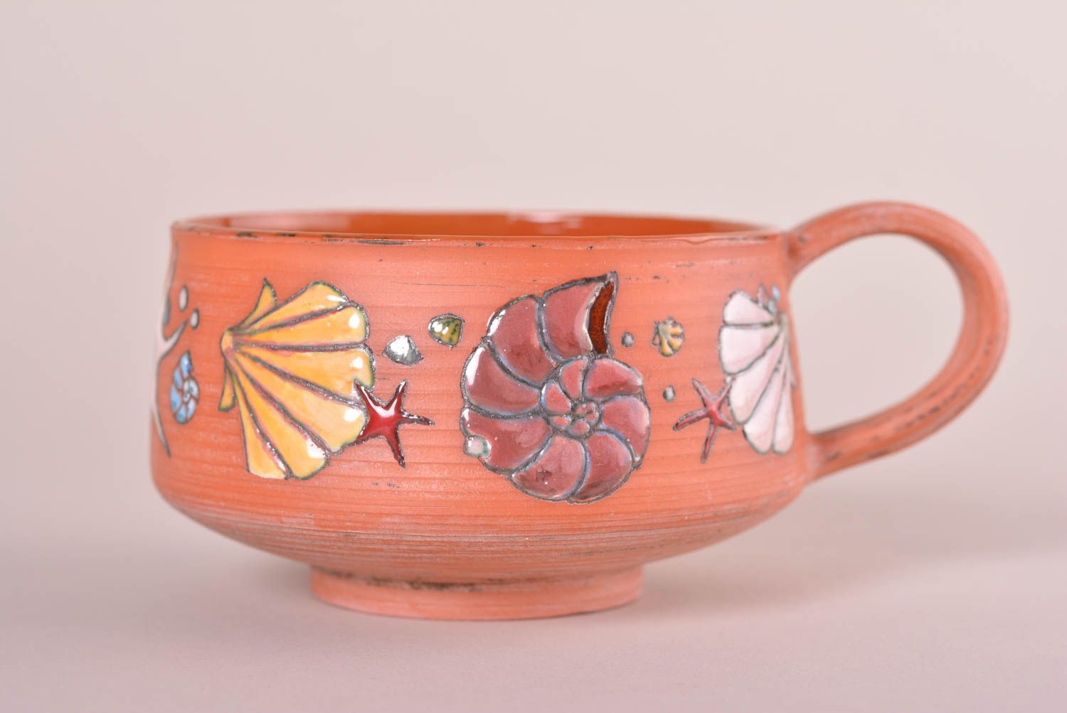 Tasse céramique fait main Mug original à thé coquillage Vaisselle design photo 1