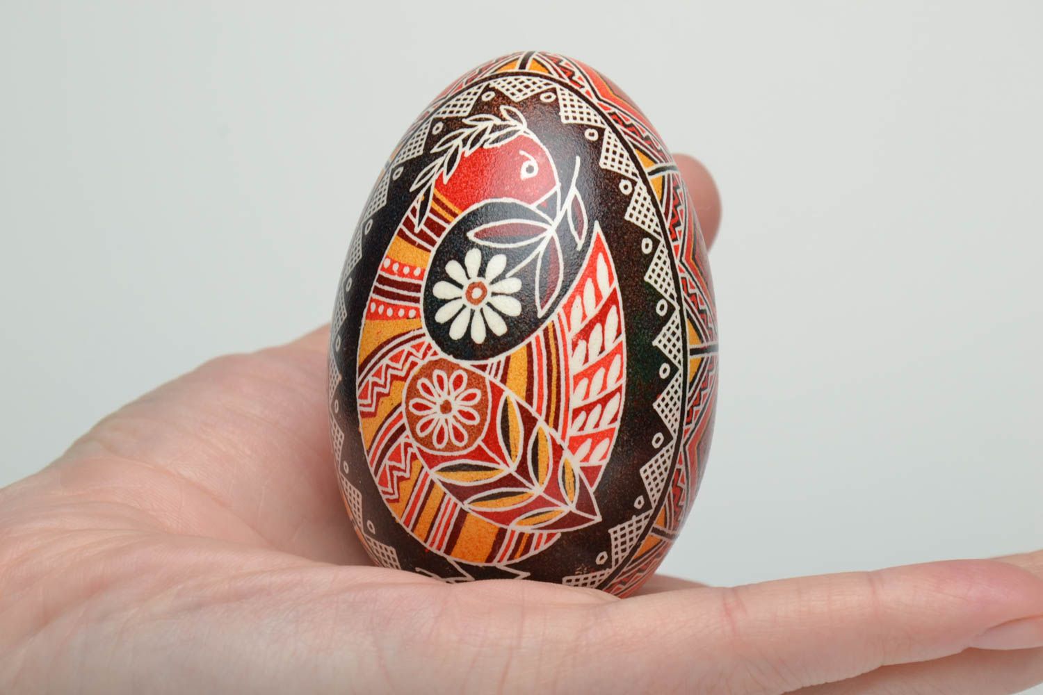 Handmade decorative goose egg pysanka photo 5