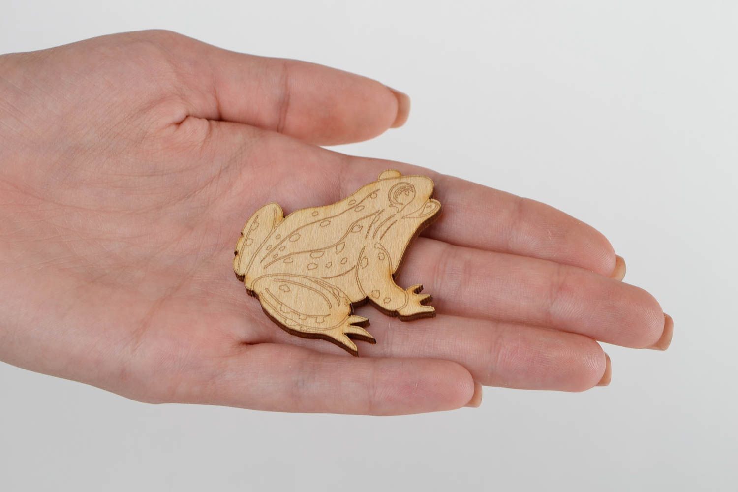 Frosch schön handmade Figur zum Bemalen Holz Rohling Miniatur Figur lustig foto 2