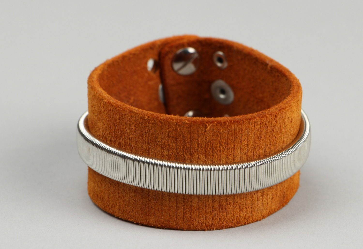 Wide Bracelet of suede leather photo 4