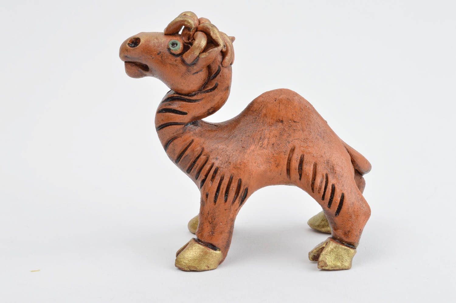 Figura de barro hecha a mano decoración de hogar regalo para amigos Camello foto 2