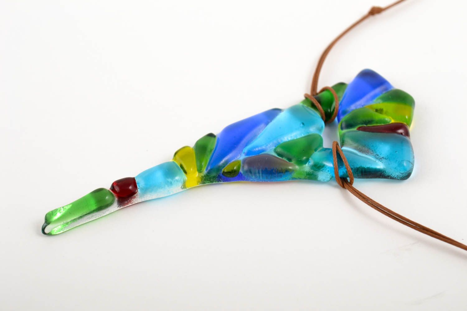 Handmade female glass pendant unusual elegant pendant cute jewelry for girls photo 3