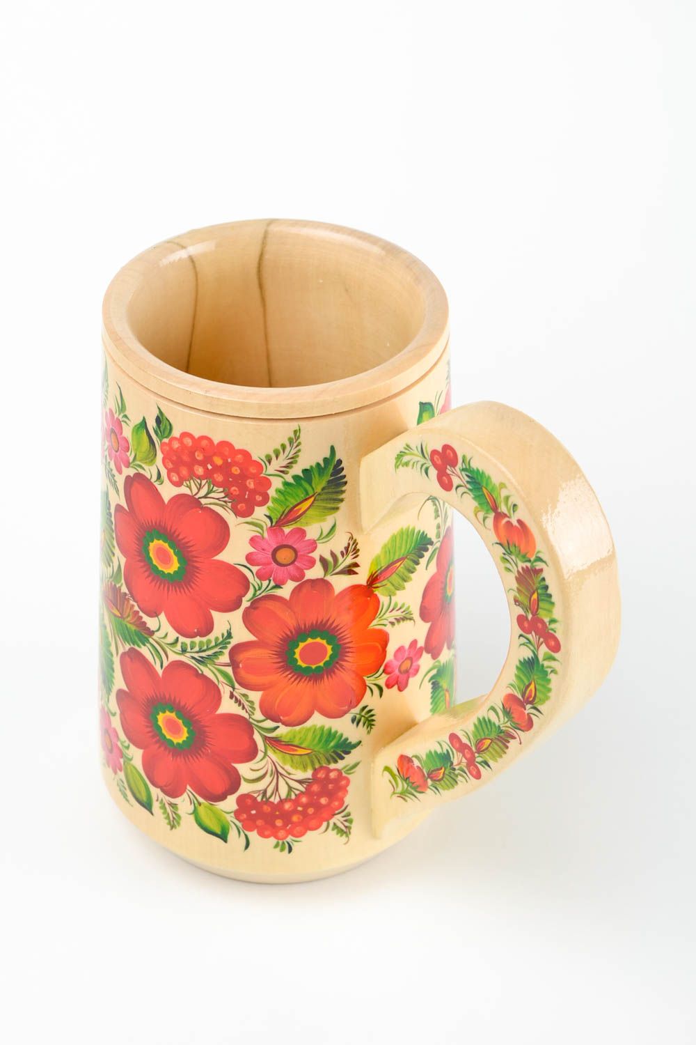 Handmade wooden mug designer glass unusual cup for kitchen decor gift ideas photo 5