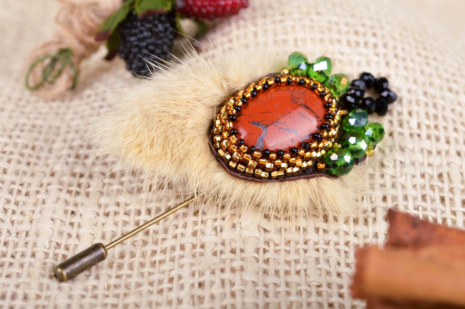 Handmade designer brooch fashionable beautiful jewelry unusual accessory photo 1