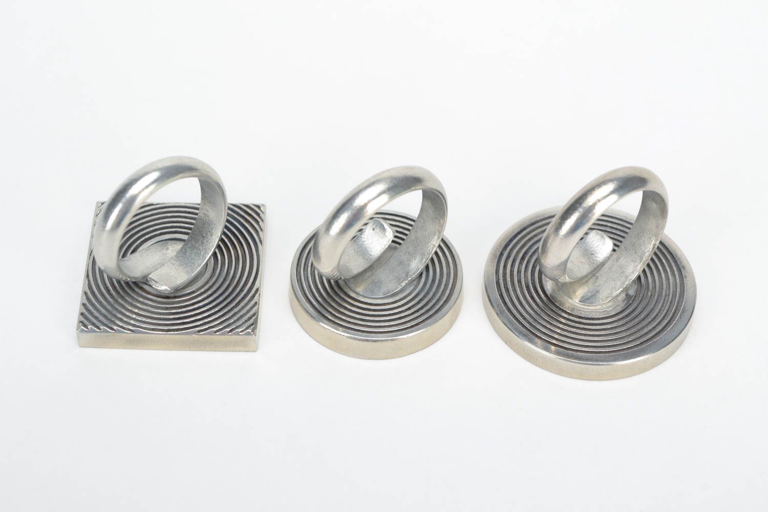 Комплект заготовок для создания колец из металла ручной работы различных форм 3 шт фото 3