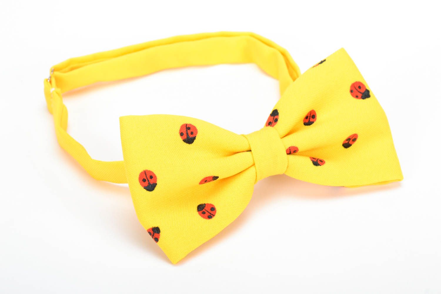 Желтый галстук-бабочка Божья коровка фото 2