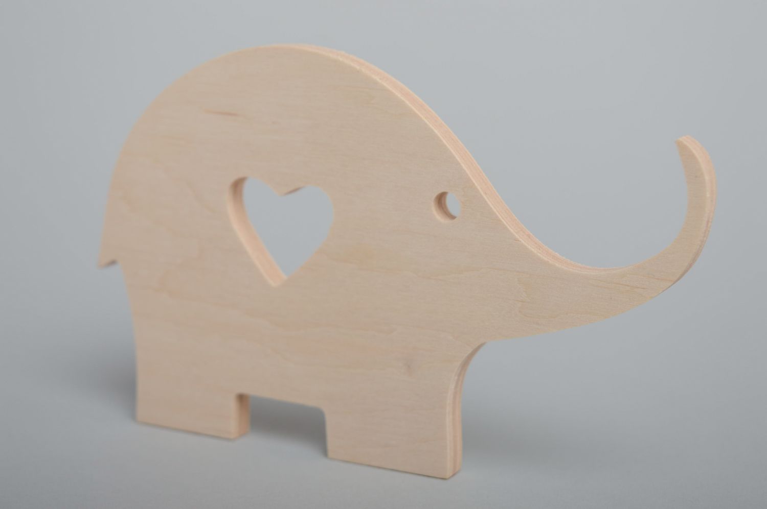 Plywood elephant figurine craft blank for decoupage or painting photo 5