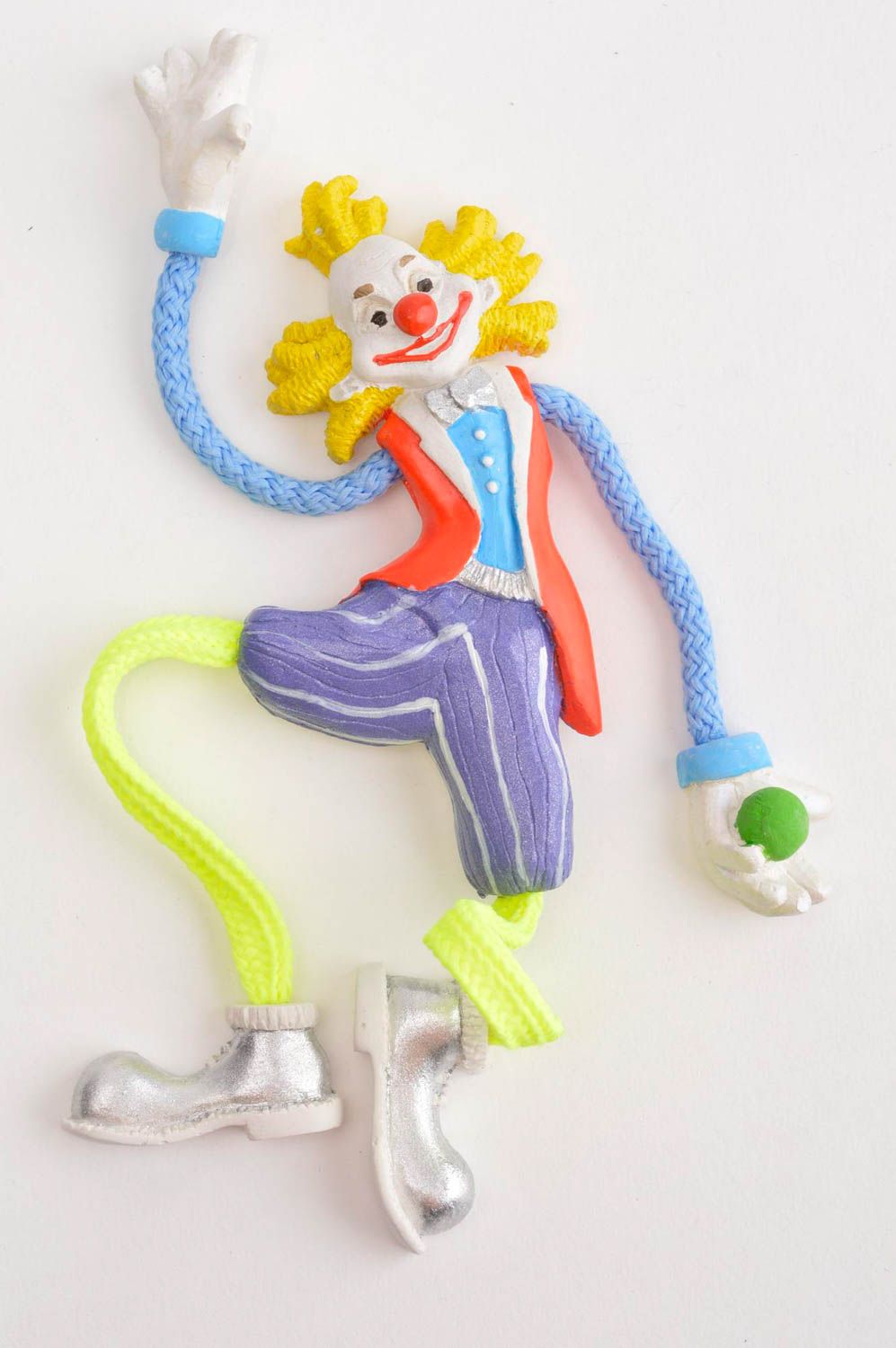 Magnet frigo design fait main Objet en plâtre clown amusant Décoration cuisine photo 2