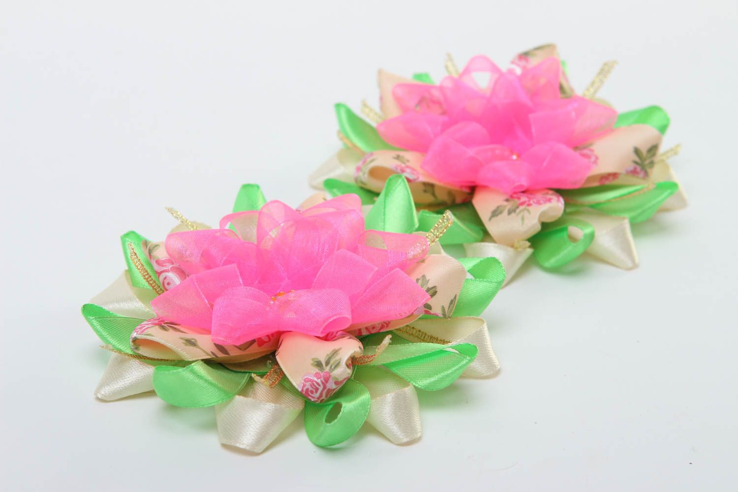 Unusual handmade flower barrette hair clip elegant hair best gifts for her photo 3