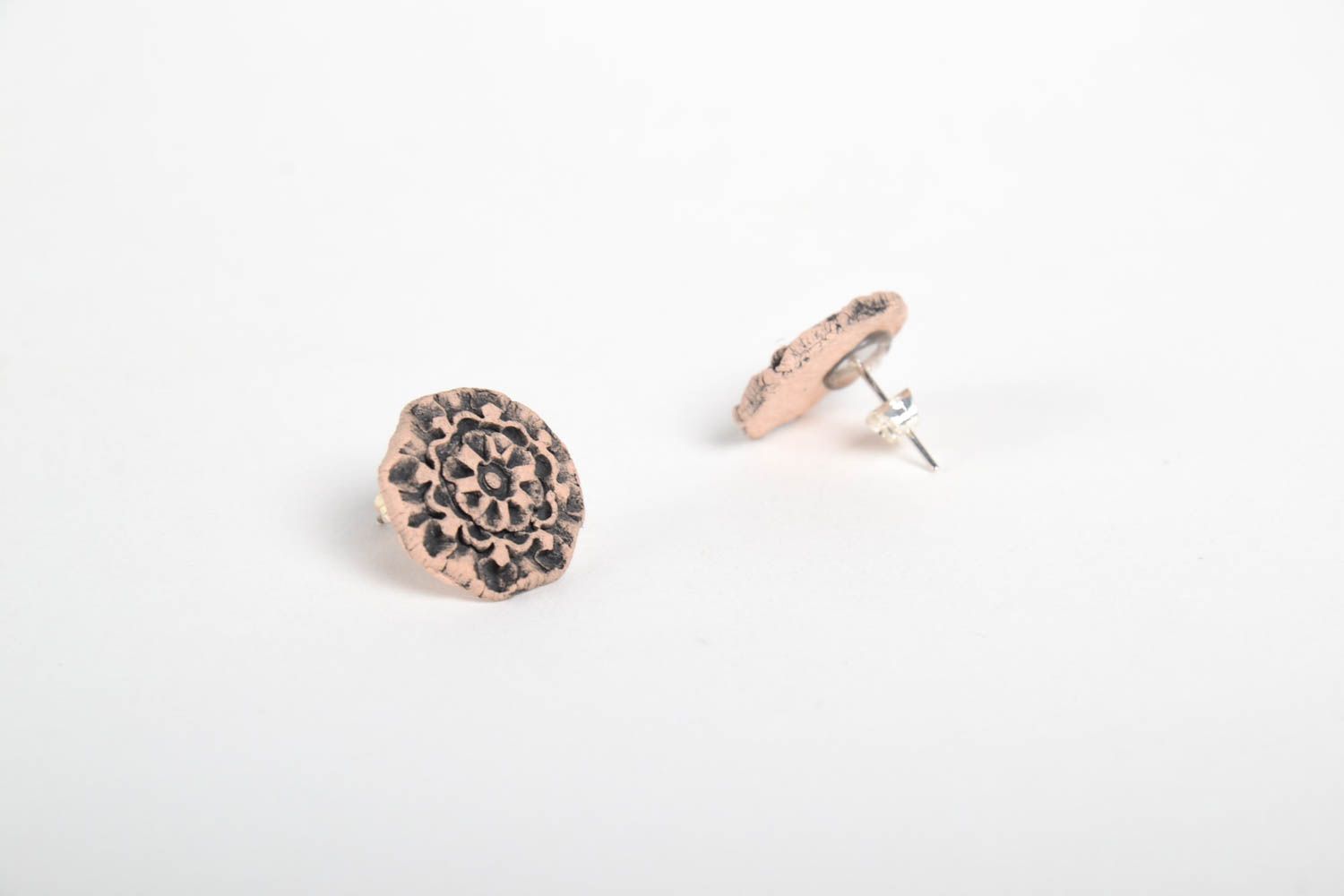Fashion stud earrings handmade natural clay earrings jewelry for women  photo 4