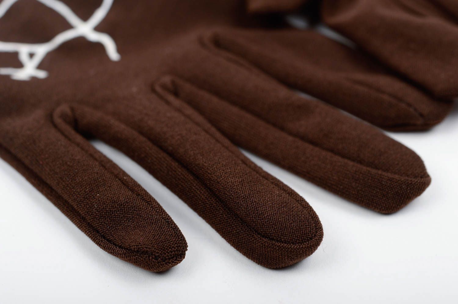 Перчатки ручной работы женские перчатки оригинальный подарок коричневые фото 4