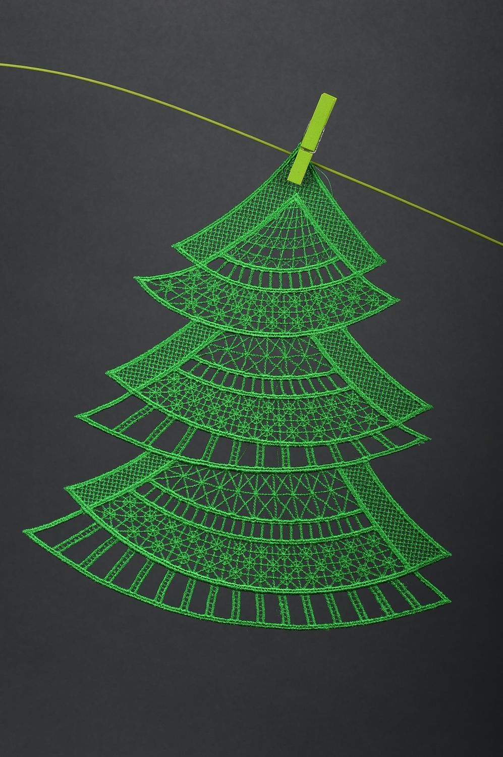 Игрушка елочка ручной работы декоративная подвеска елочная игрушка зеленая фото 1