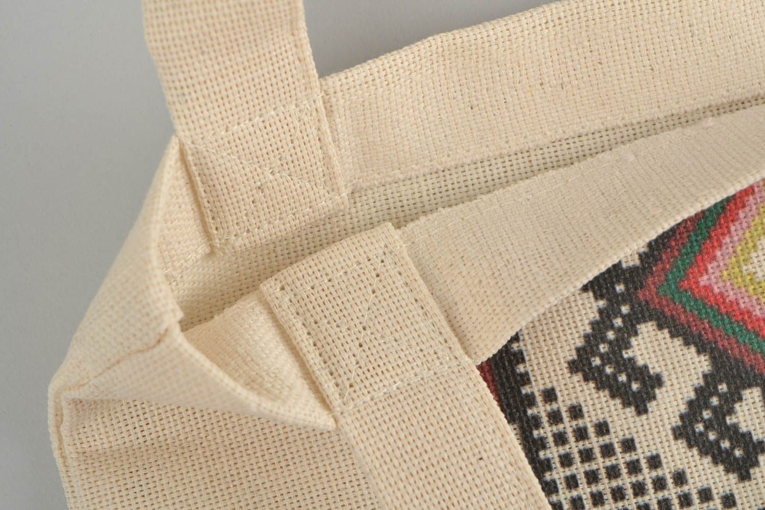 Bolso textil con estampado hecho a mano estilo ecológico para mujer foto 2