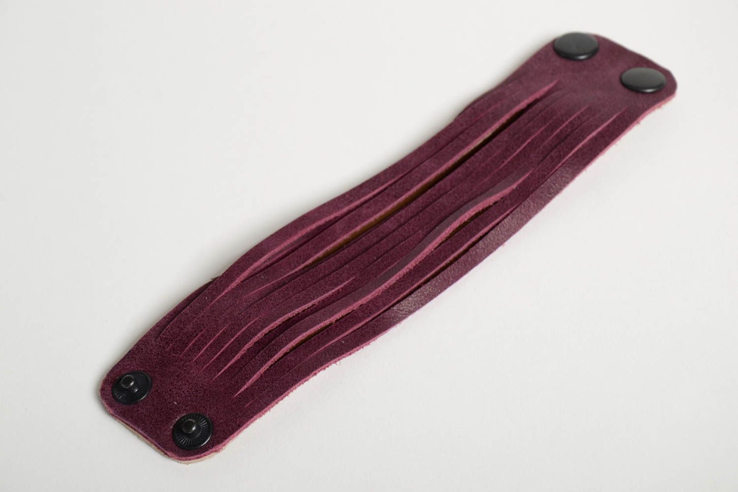 Violettes Damen Armband handmade Leder Schmuck Frauen Accessoire breit foto 4
