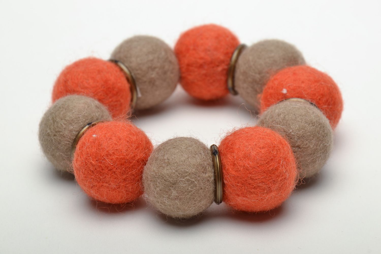 Handmade felted wool bracelet photo 4