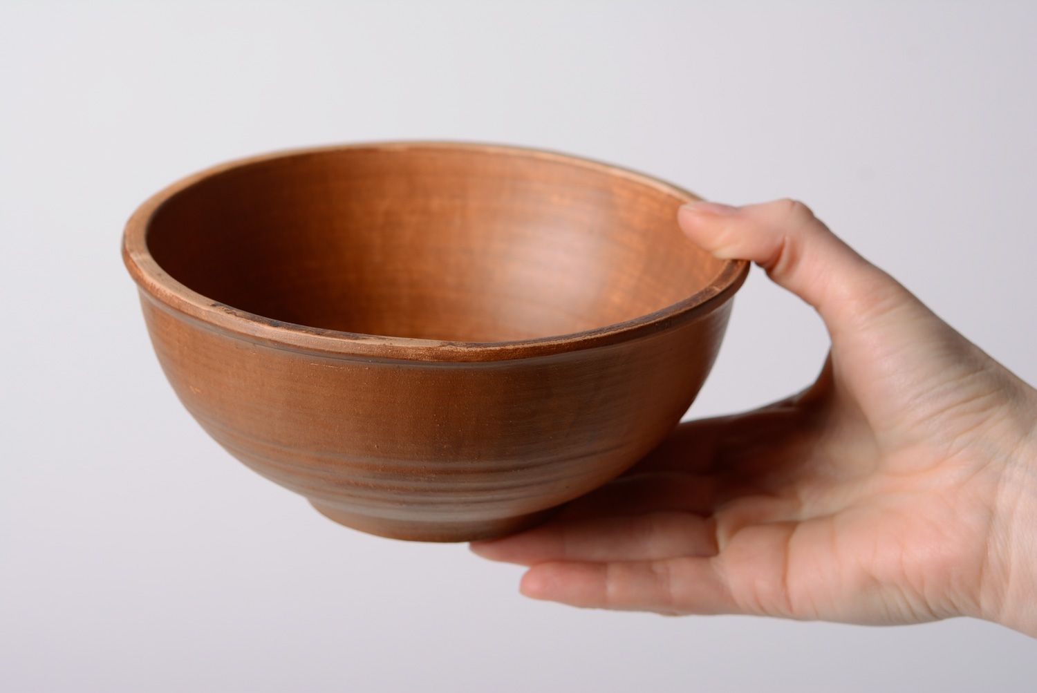 Ciotola in ceramica fatta a mano piatto in argilla in colore marrone 6 pezzi

 foto 4