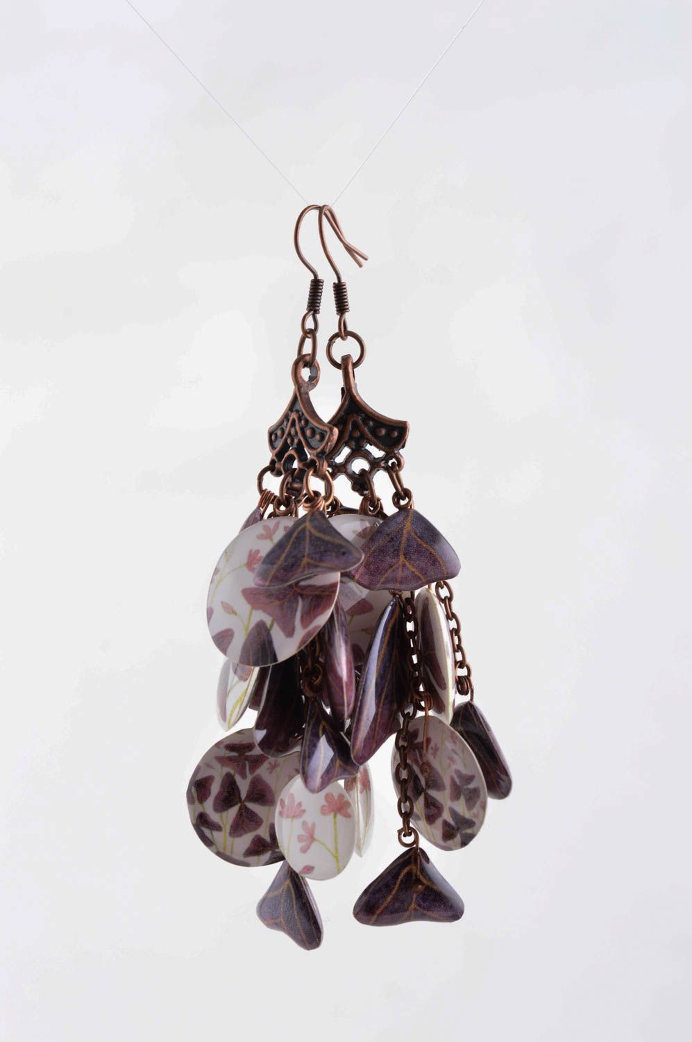 Handmade designer metal earrings stylish beautiful earrings unusual jewelry photo 3