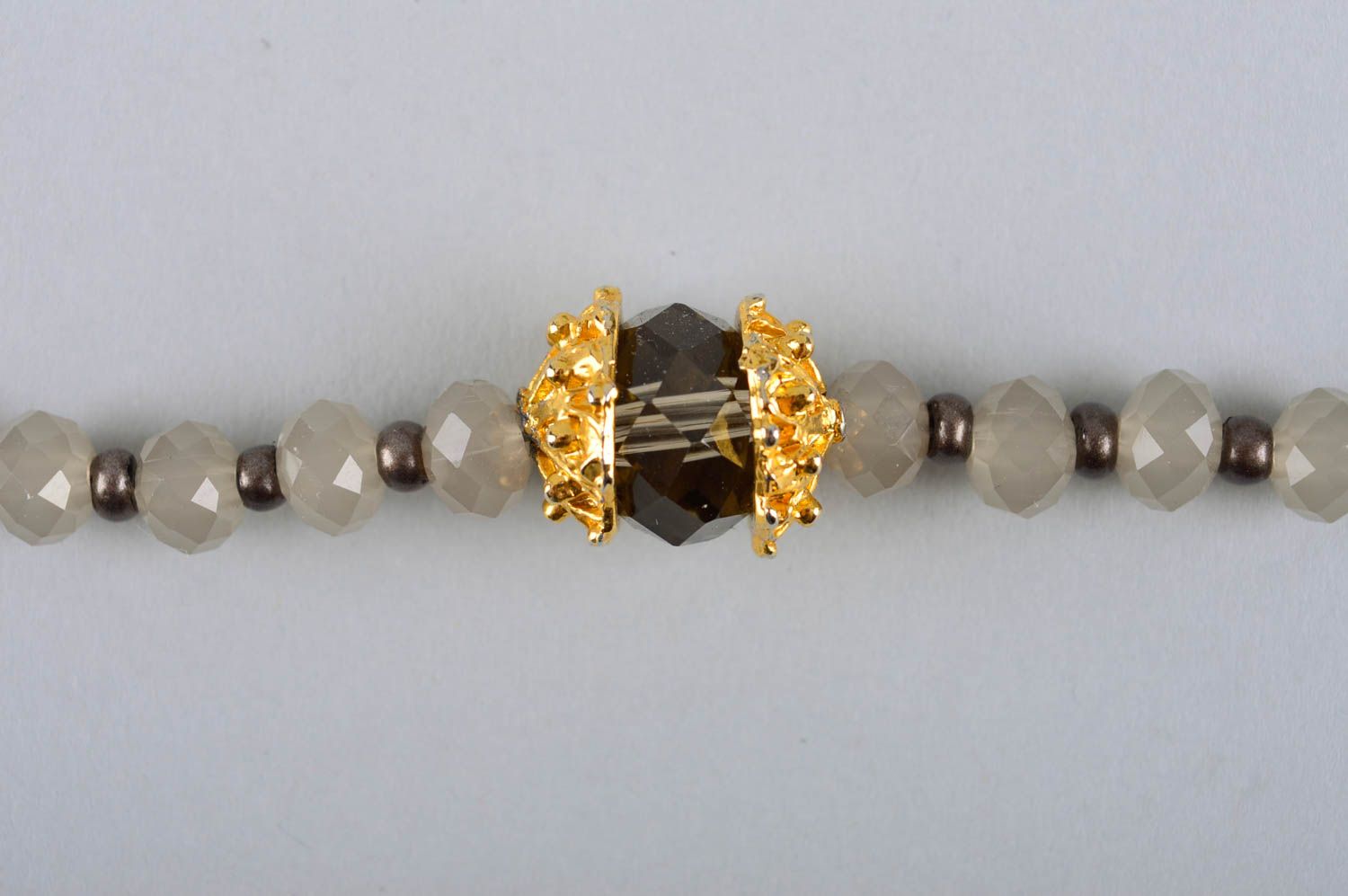 Handmade crystal beaded necklace and bracelet unique designer jewelry present photo 3