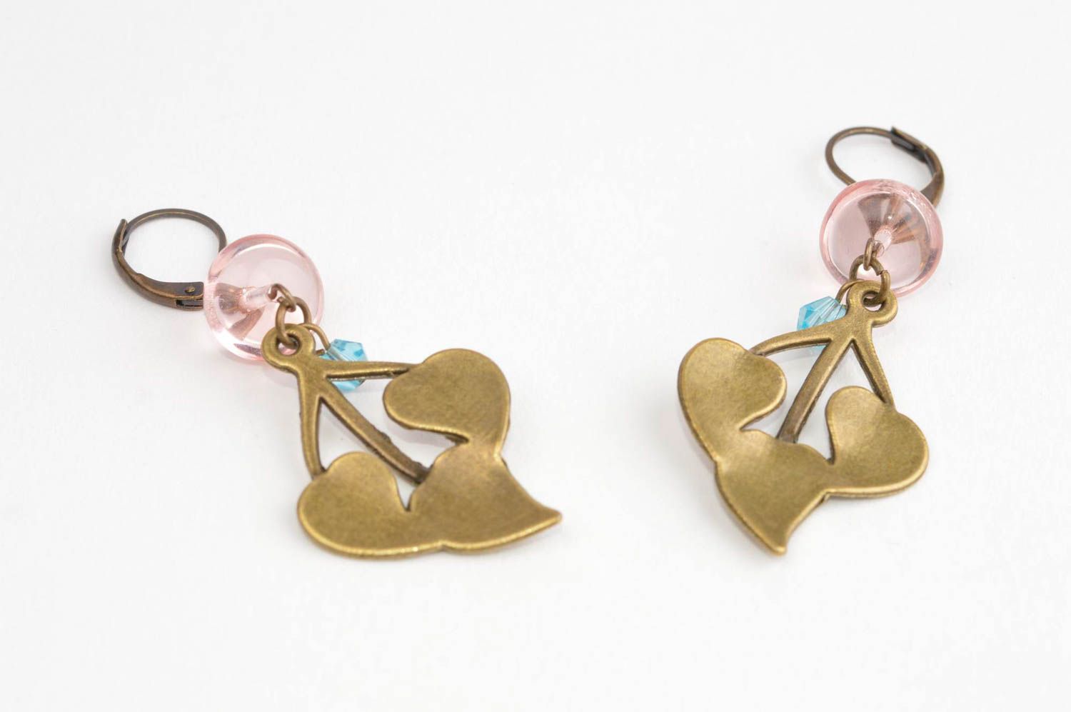 Handmade crystal earrings metal earrings with beads long earrings for girls photo 4