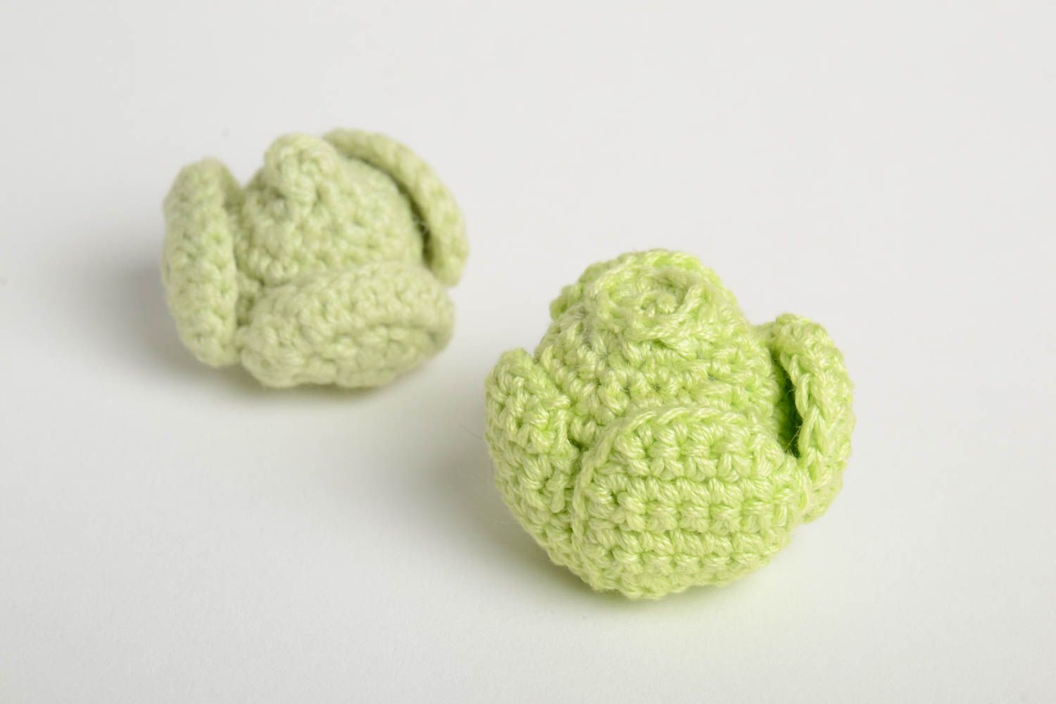 Handmade designer crocheted cabbages toy unique soft kitchen interior decoration photo 2