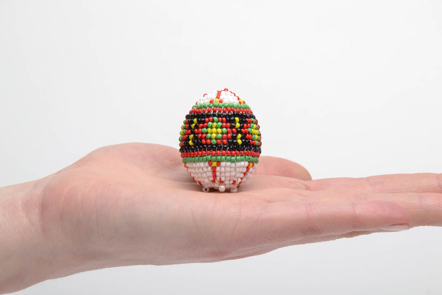 Huevo de Pascua hecho a mano de abalorios decoración para fiesta regalo origina foto 6