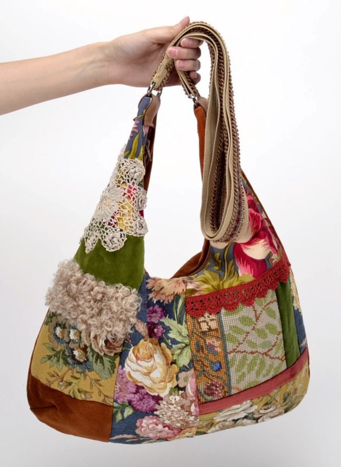 Faric patchwork bag  photo 3
