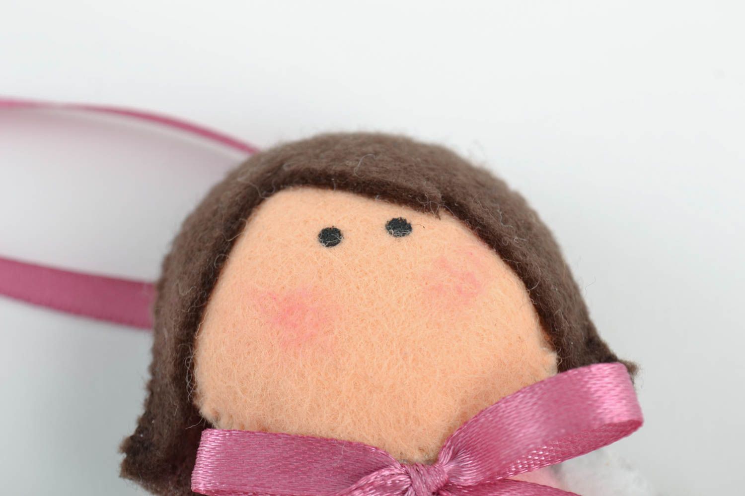 Small beautiful handmade pink soft toy angel with eyelet home decor photo 4