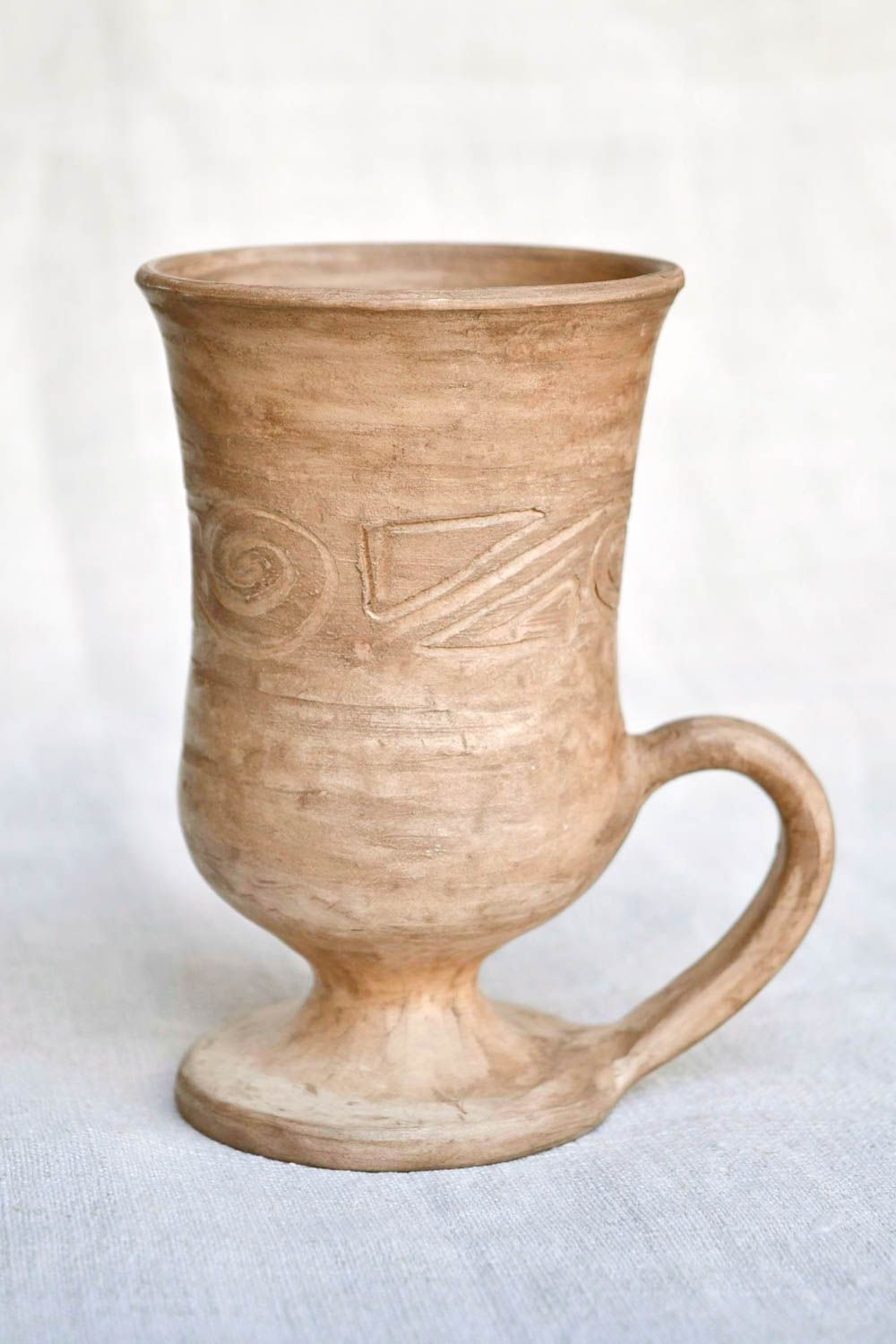 Copa de barro artesanal vasija de cerámica para tomar coñac regalo original foto 3