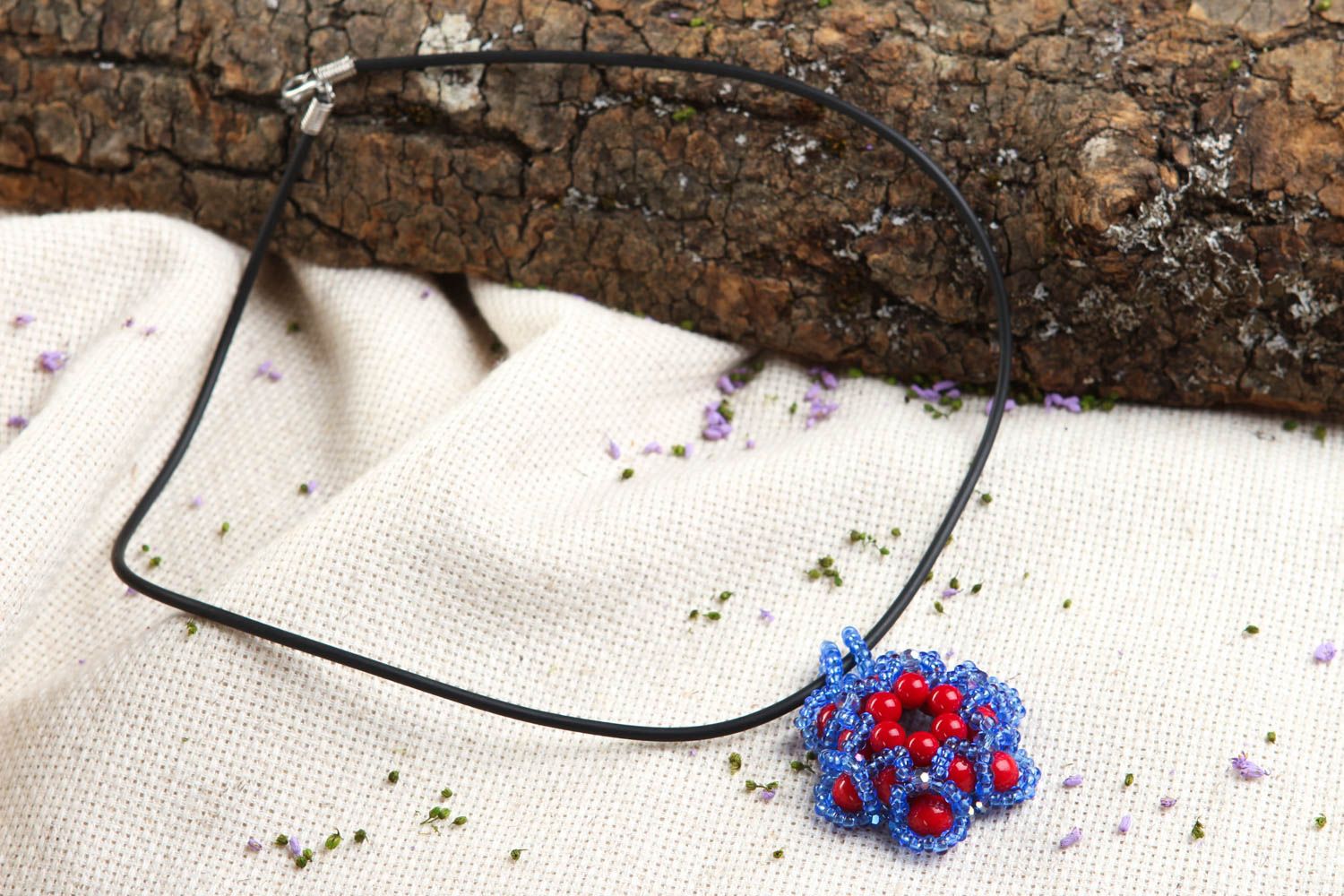 Naturstein Schmuck handgemachter Halsketten Anhänger Geschenk für Frauen grell foto 1