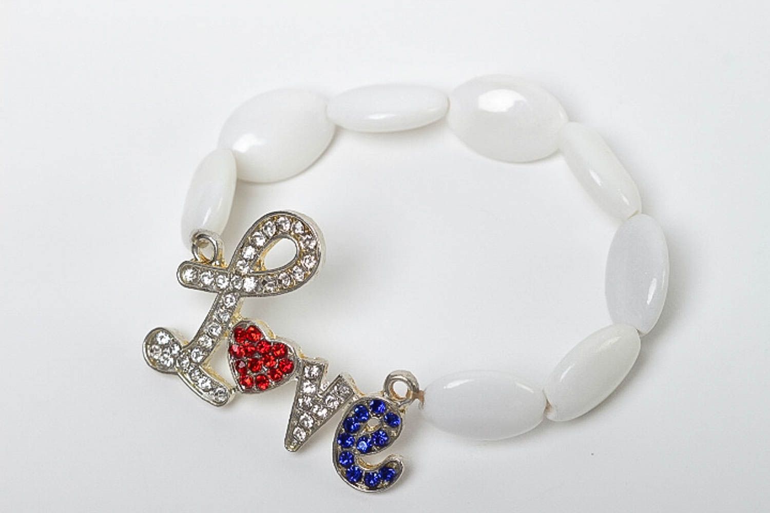 Bracelet en agate compressée Bijou fait main blanc romantique Cadeau femme photo 2