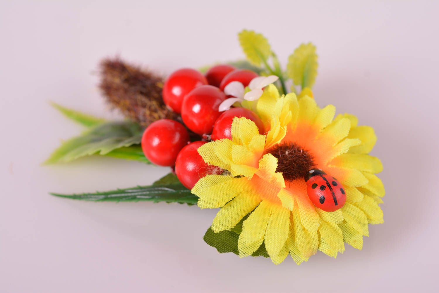 Fashion hair clip handmade hair accessories bright barrette with flowers photo 1