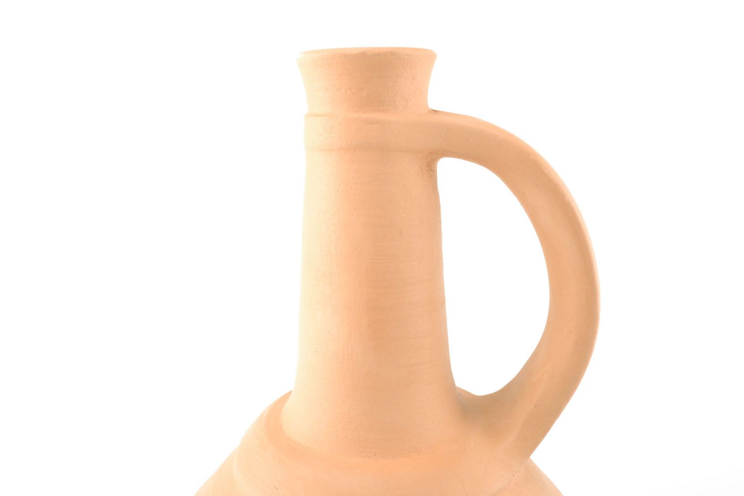 60 oz 10 inches terracotta bottle shape ceramic wine carafe with handle and lid 2,2 lb photo 4