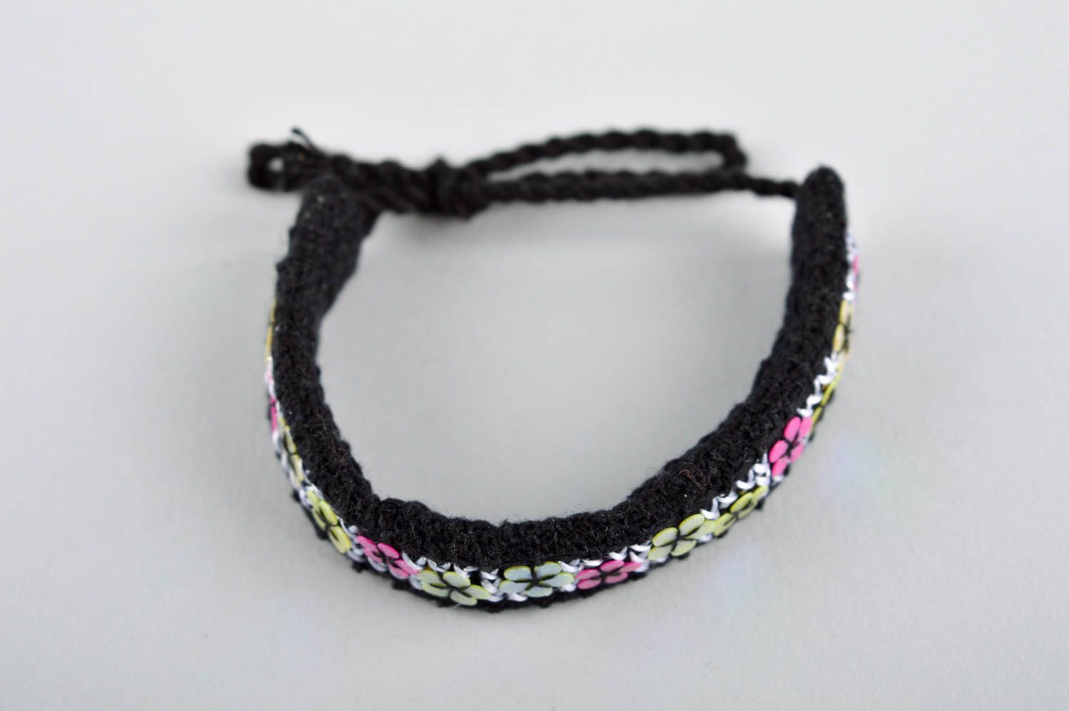 Bracelet textile Bijou fait main Accessoire femme design original unique  photo 2