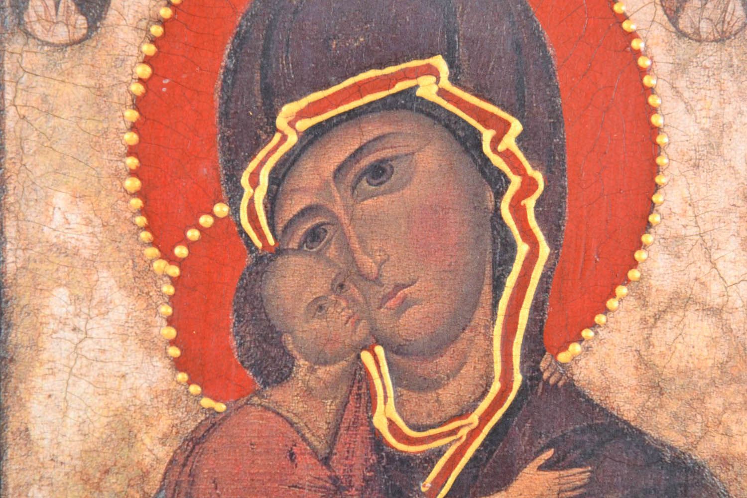 Gedruckte Ikone auf Holz Belozerskaja Gottesmutter foto 5