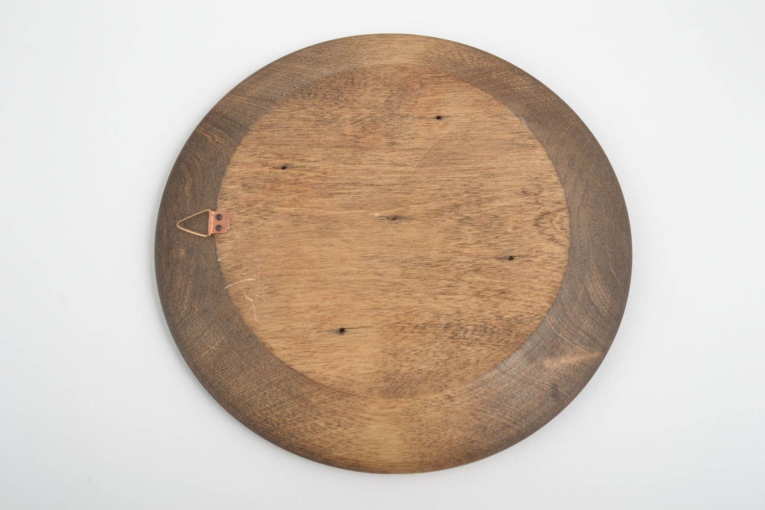 Подарочная тарелка ручной работы деревянная посуда декор на стену в этно стиле фото 3