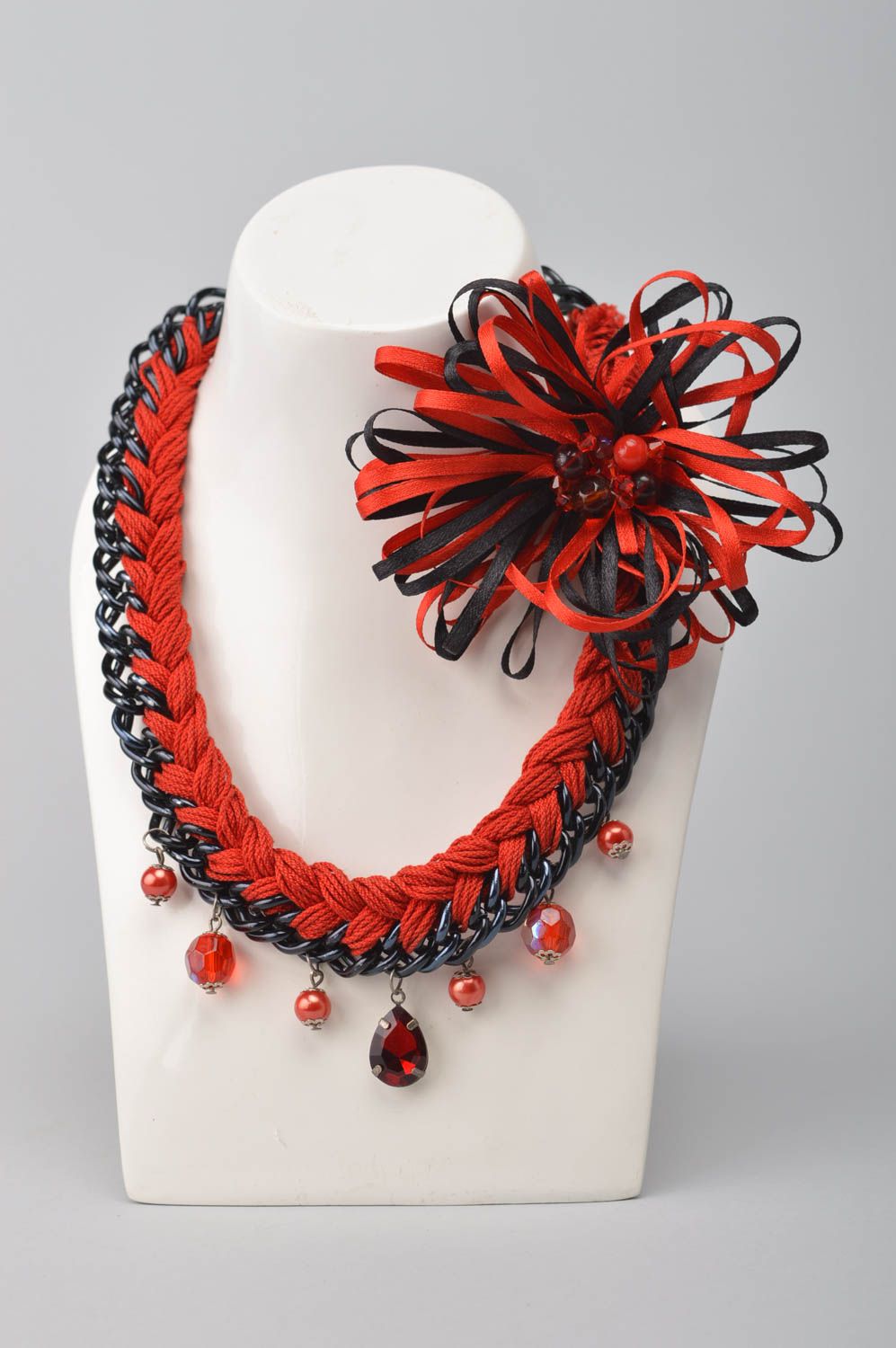 Handmade Halskette aus Stoff Collier Halskette schönes Geschenk für Frauen foto 1