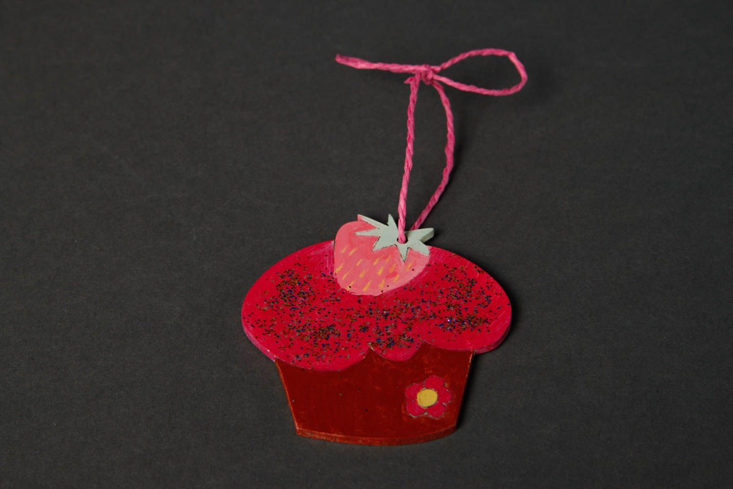 Décoration du sapin de Noël faite main cupcake rouge Décoration Nouvel An photo 3